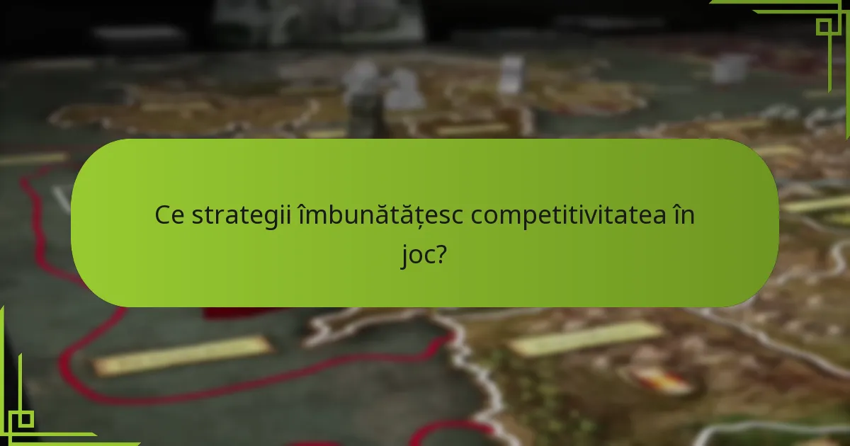 Ce strategii îmbunătățesc competitivitatea în joc?